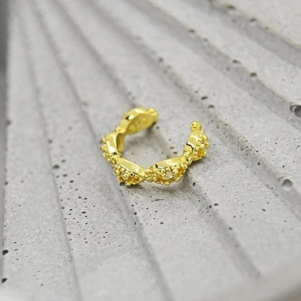 Gold Crystal Ear Cuff